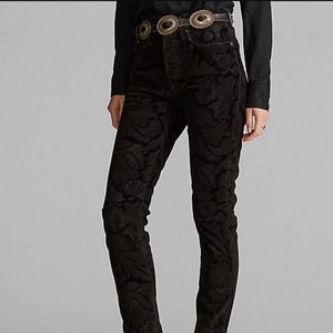 Ralph Lauren Double RL Black Patterned Women Jeans